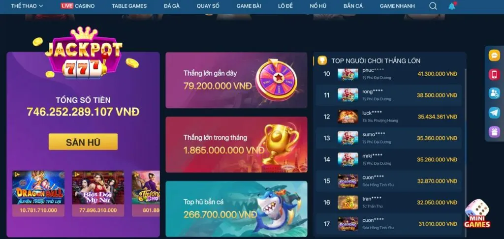 Đa dạng các loại slot game tại nohu 28